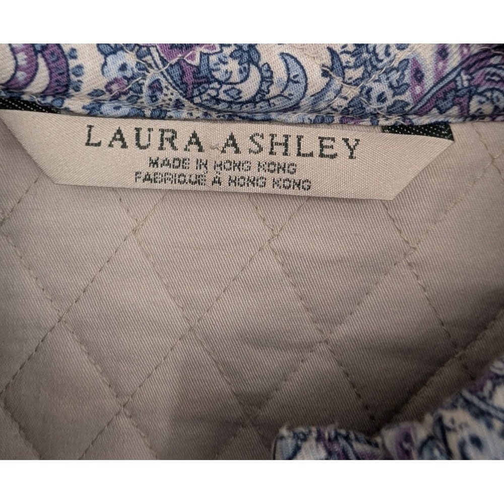 VTG Laura Ashley Quilted Paisley Cotton Jacket Boho Cottage Prairie Floral Large - Picture 8 of 14